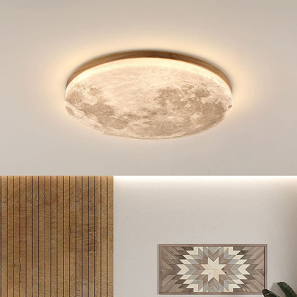 Kees | Houten plafondlamp met maandesign - foto 8
