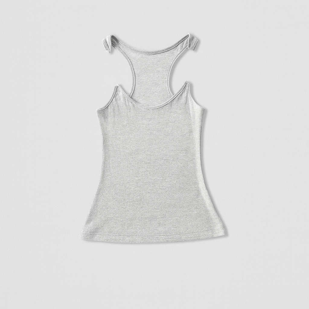 Kim | Getailleerde tanktop voor dames - Lichtgrijs