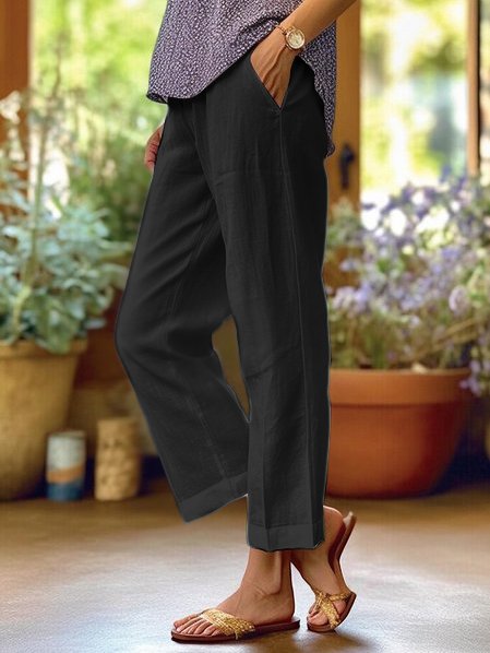 Kirsten | Rechte broek dames met zakken - Zwart
