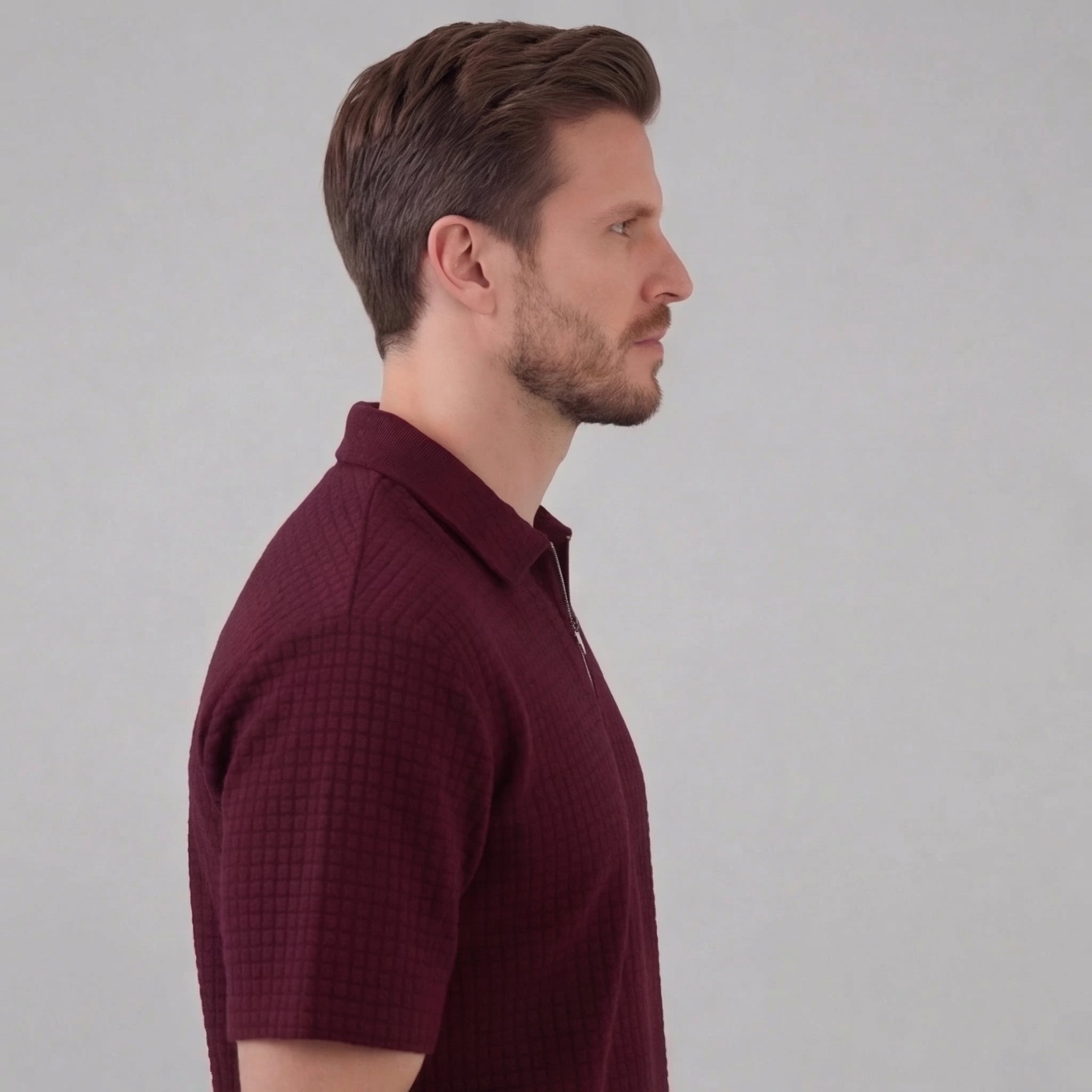 Koen | Wafelknit set voor heren met polo en korte broek - view 14