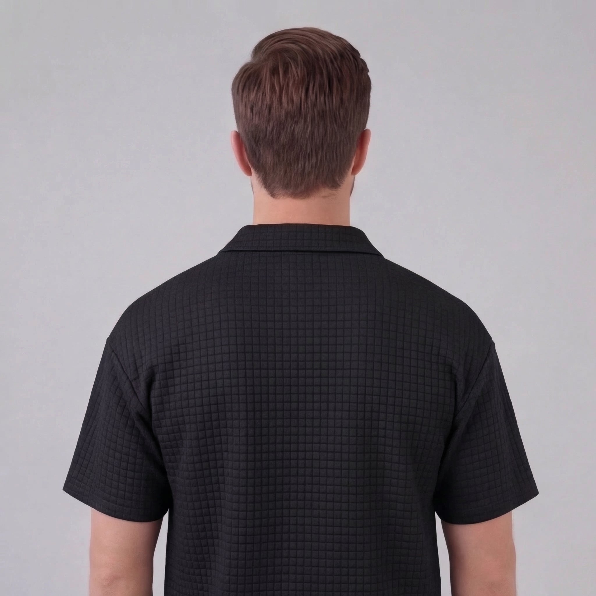 Koen | Wafelknit set voor heren met polo en korte broek - view 22
