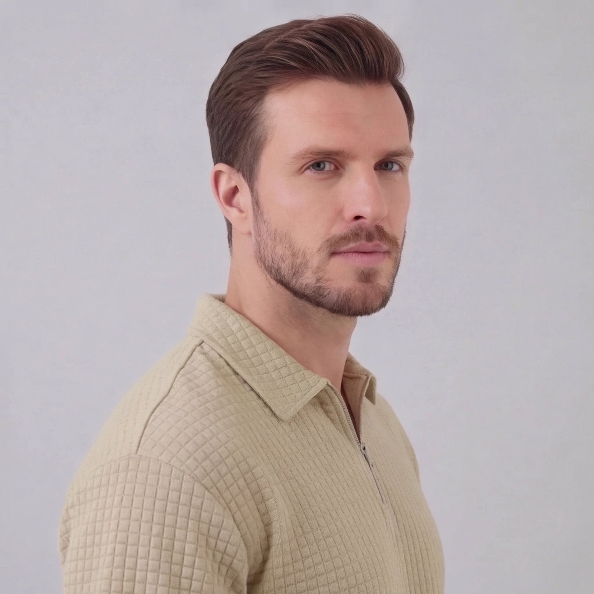 Koen | Wafelknit set voor heren met polo en korte broek - view 8