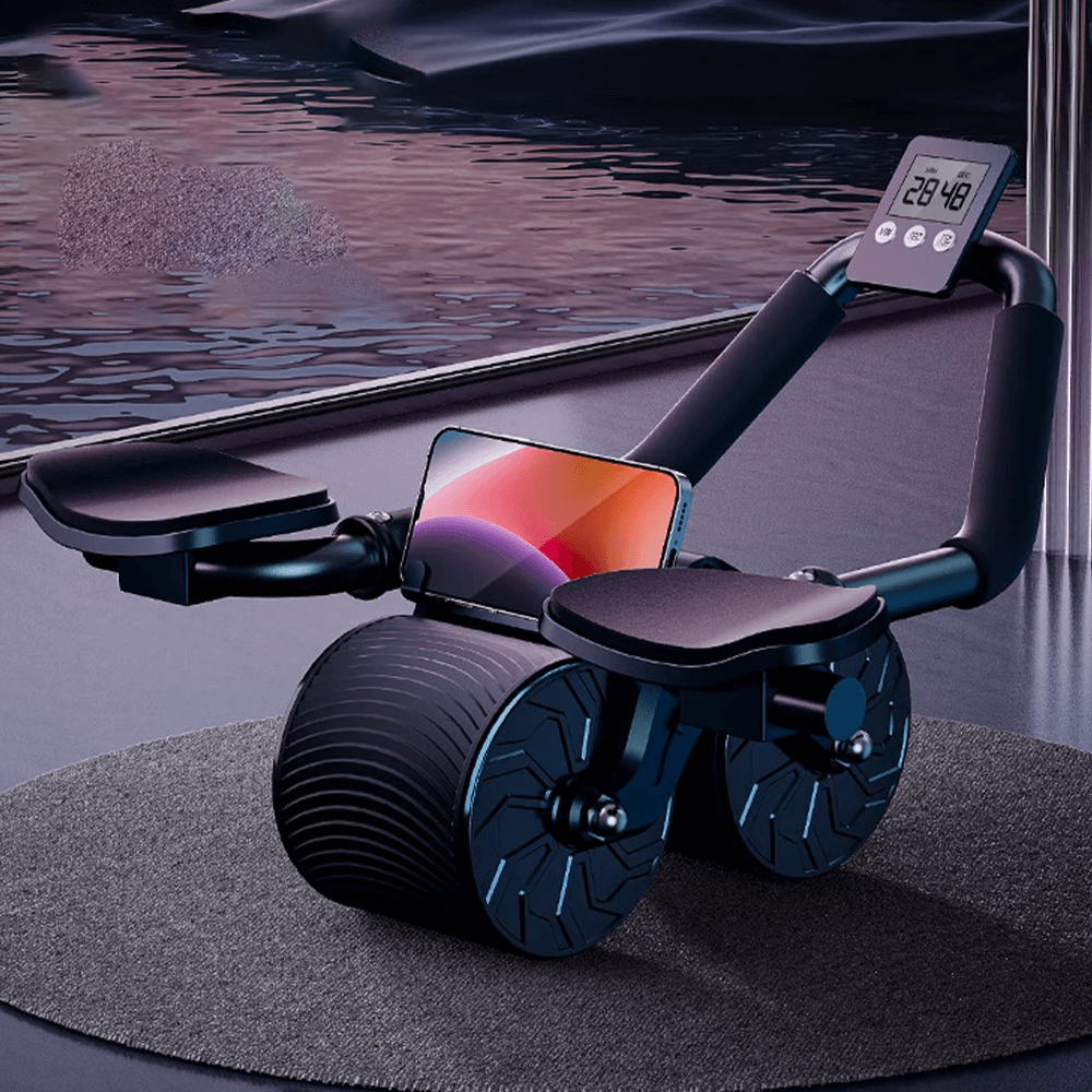Laurens | Ab roller met elleboogsteun en timer - Zwart
