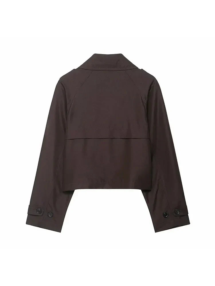 Liv | Korte dubbelrijs trenchcoat voor dames - view 4