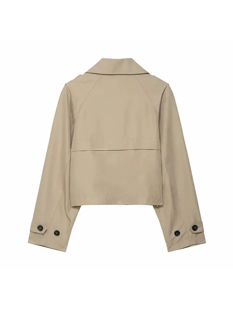 Liv | Korte dubbelrijs trenchcoat voor dames - view 5