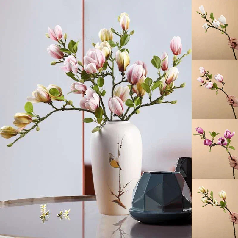 Loek | Kunsttak met magnolia bloemen - foto 9