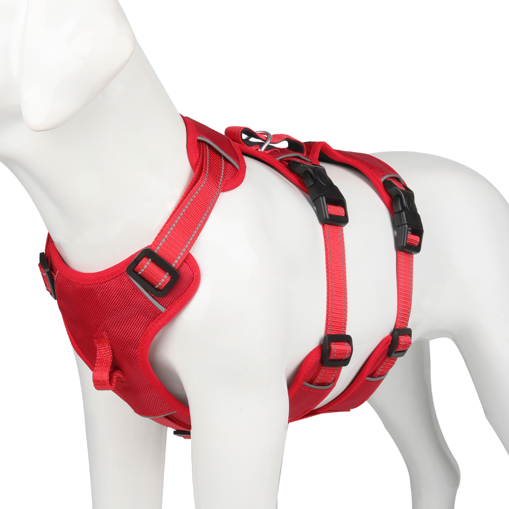 Loek | Reflecterend anti-trektuig voor honden - Rood
