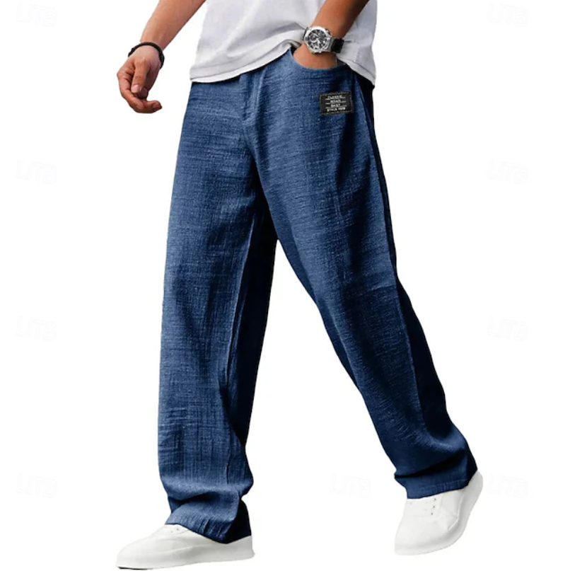 Luca | Wijde comfortbroek voor heren - Marineblauw