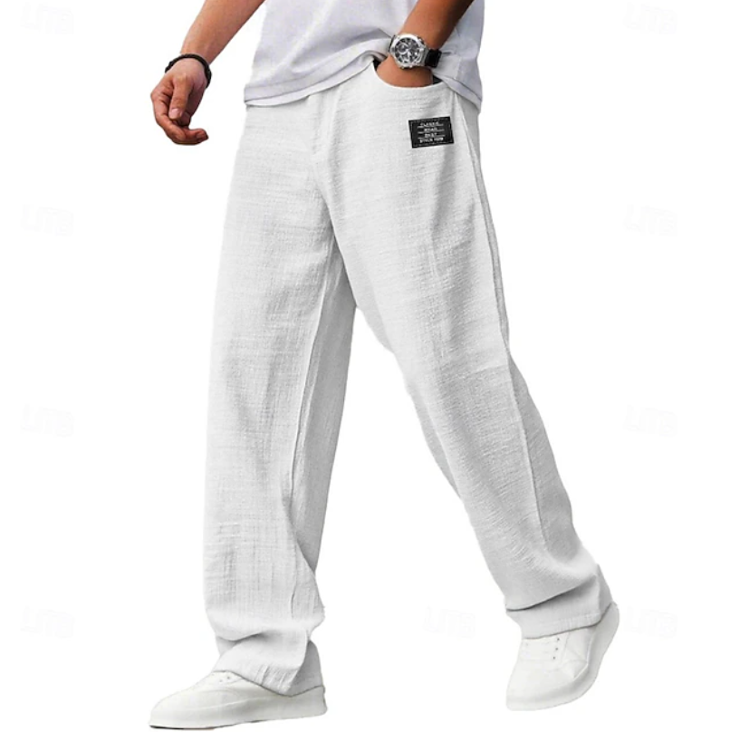 Luca | Wijde comfortbroek voor heren - Wit