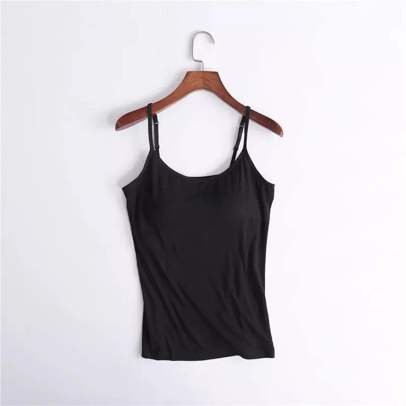 Marieke | Dames top met ingebouwde bh - Zwart