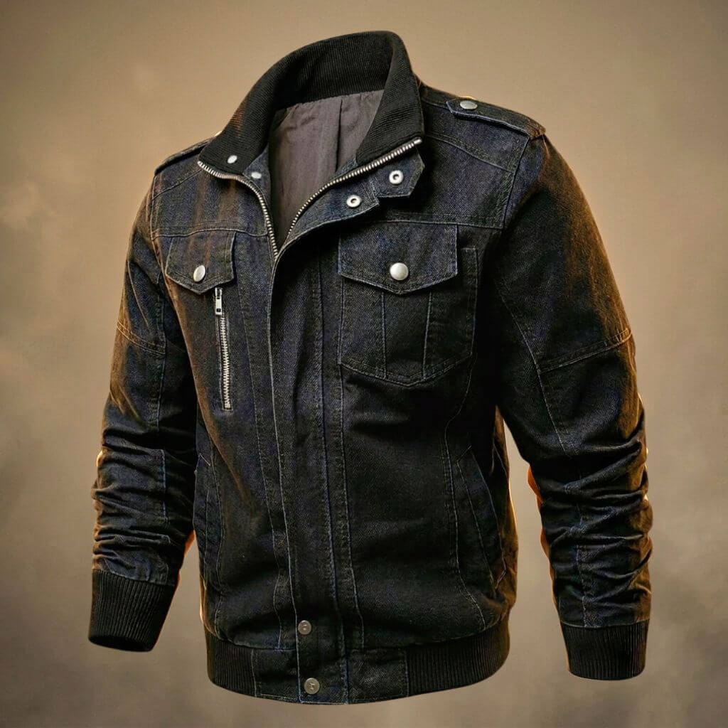 Marijn | Denim jas voor heren - Obsidiaanzwart
