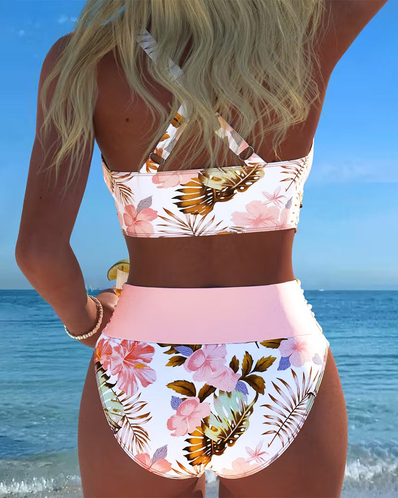 Marit | Bikini met hoge taille en bloemenprint - view 6