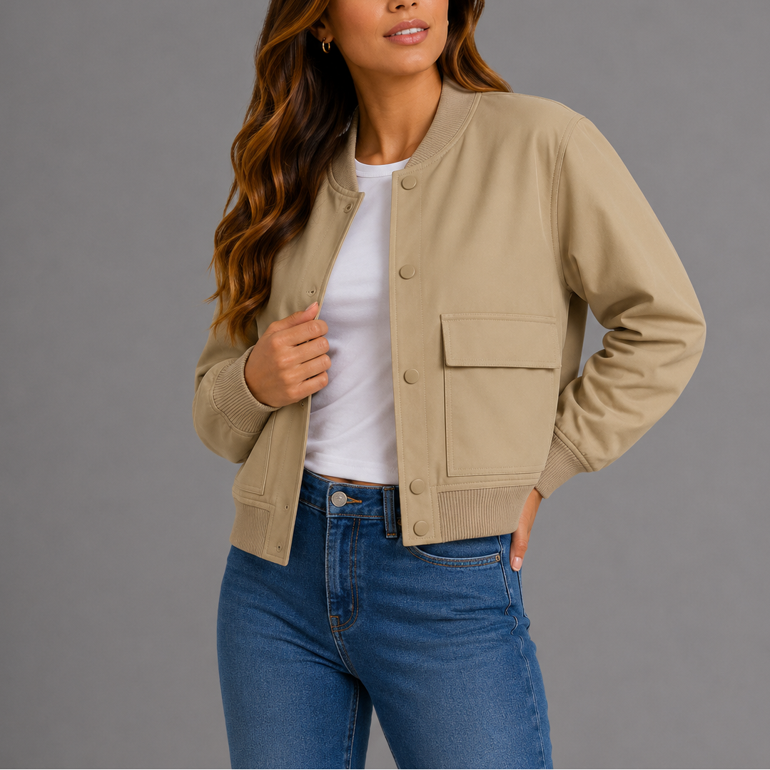 Marit | Casual bomberjack voor dames - Beige