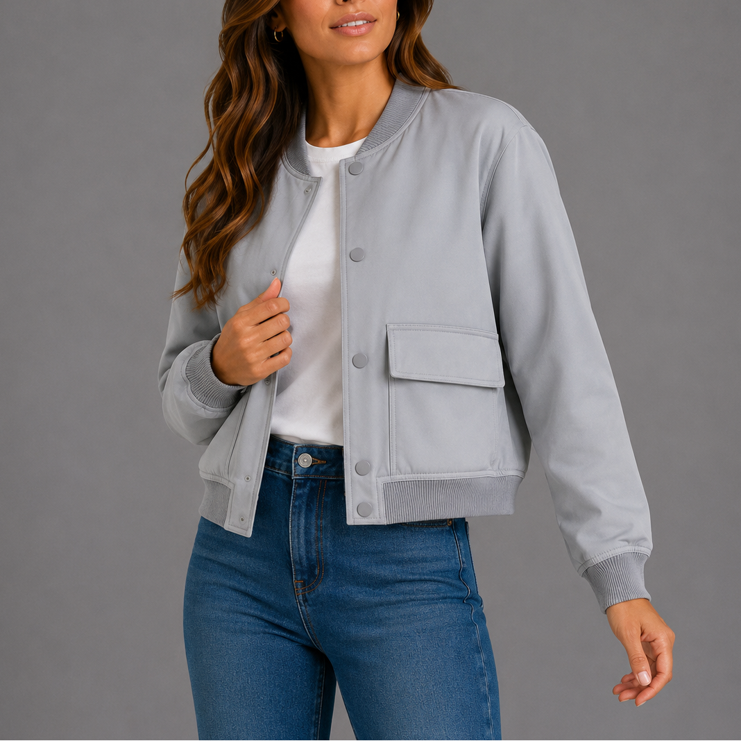 Marit | Casual bomberjack voor dames - Grijs
