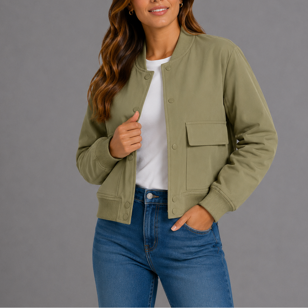 Marit | Casual bomberjack voor dames - Groen