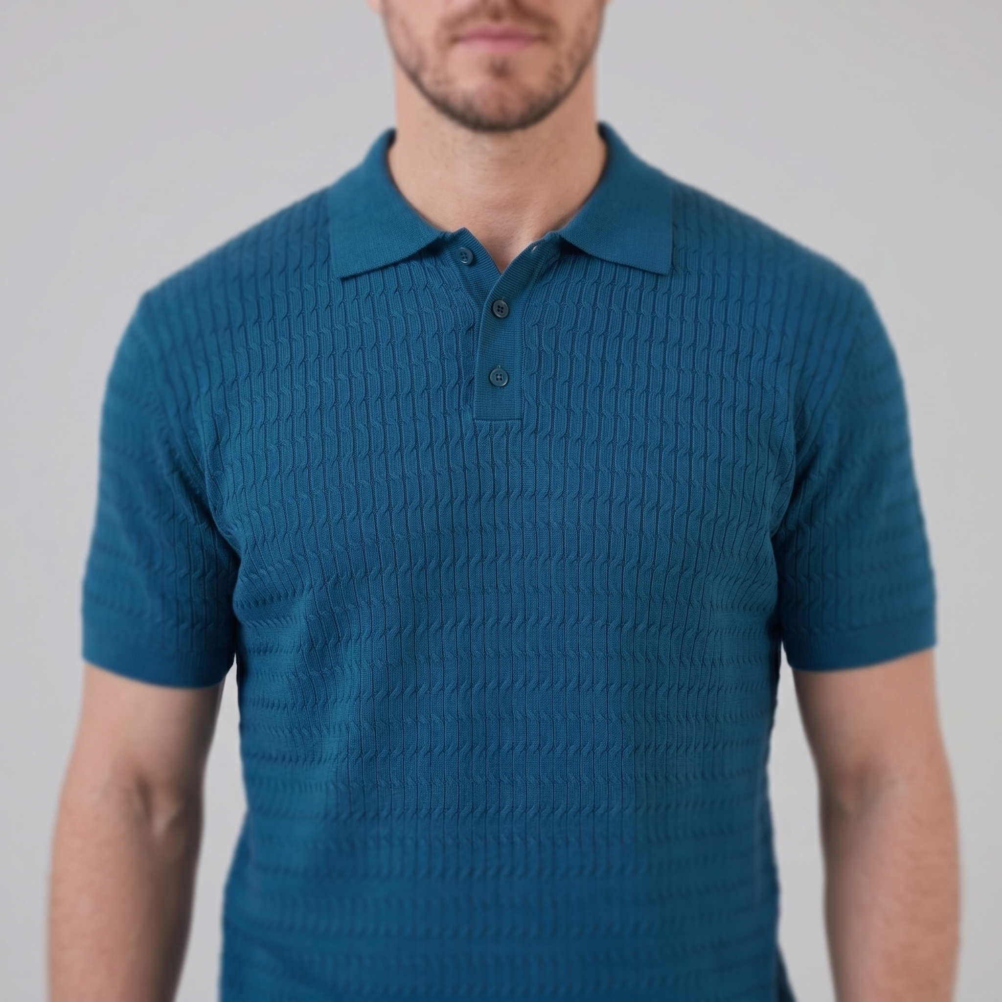 Mees | Gebreide polo voor heren, slim fit - view 10