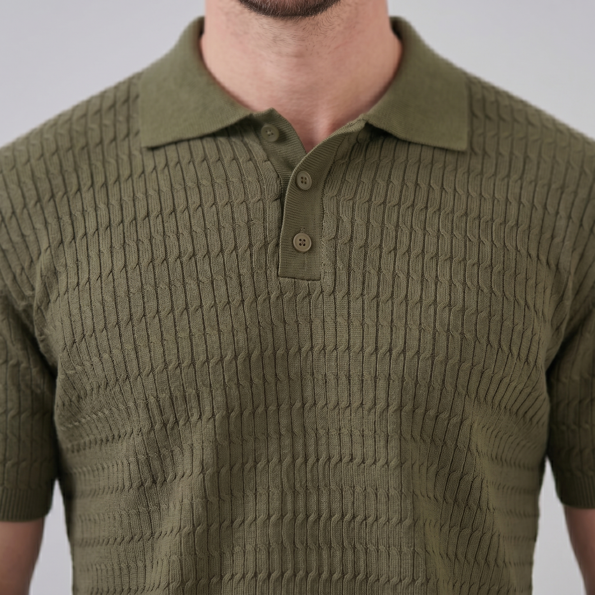 Mees | Gebreide polo voor heren, slim fit - view 14
