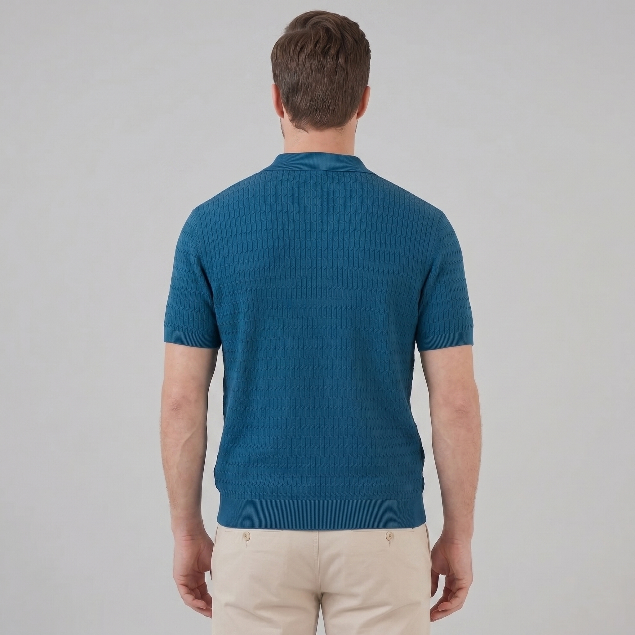 Mees | Gebreide polo voor heren, slim fit - view 9