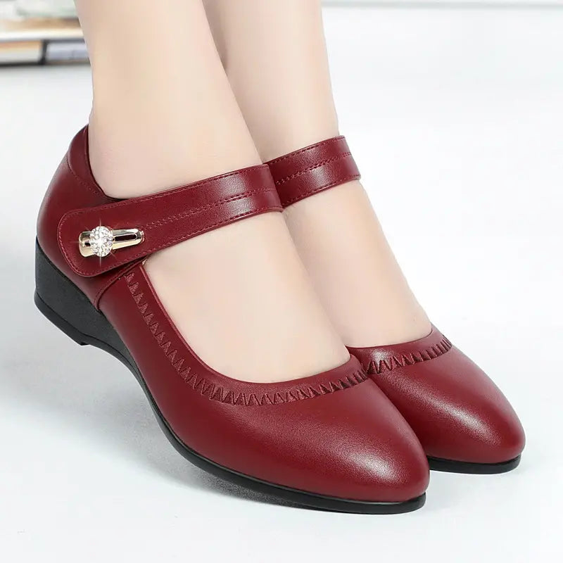 Melanie | Comfortabele damesschoenen met sleehak - Rood
