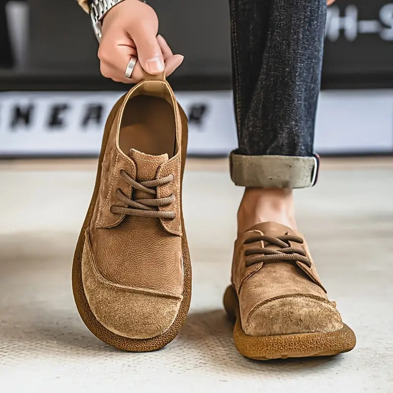 Melle | Casual veterschoenen voor heren - Kakikleurig