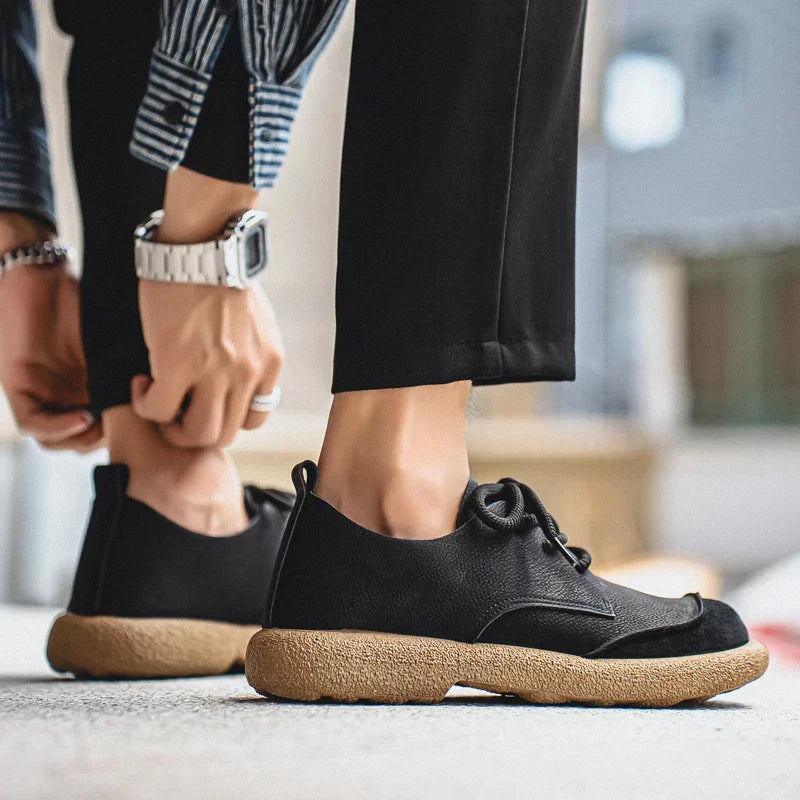 Melle | Casual veterschoenen voor heren - Zwart