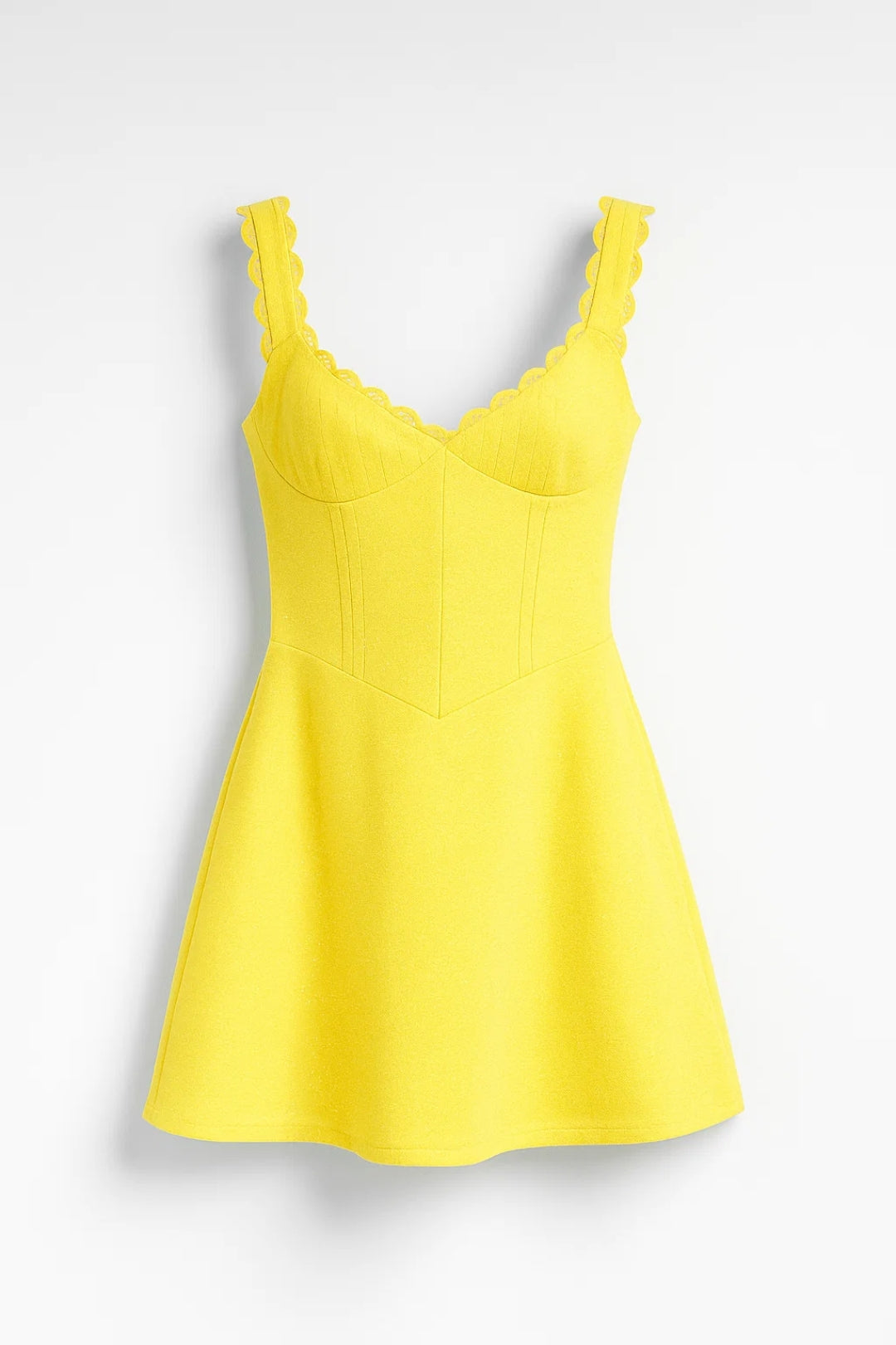 Merel | Mini jurk dames met A-lijn - Geel