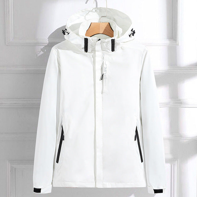 Merel | Regenjas dames met capuchon - Wit
