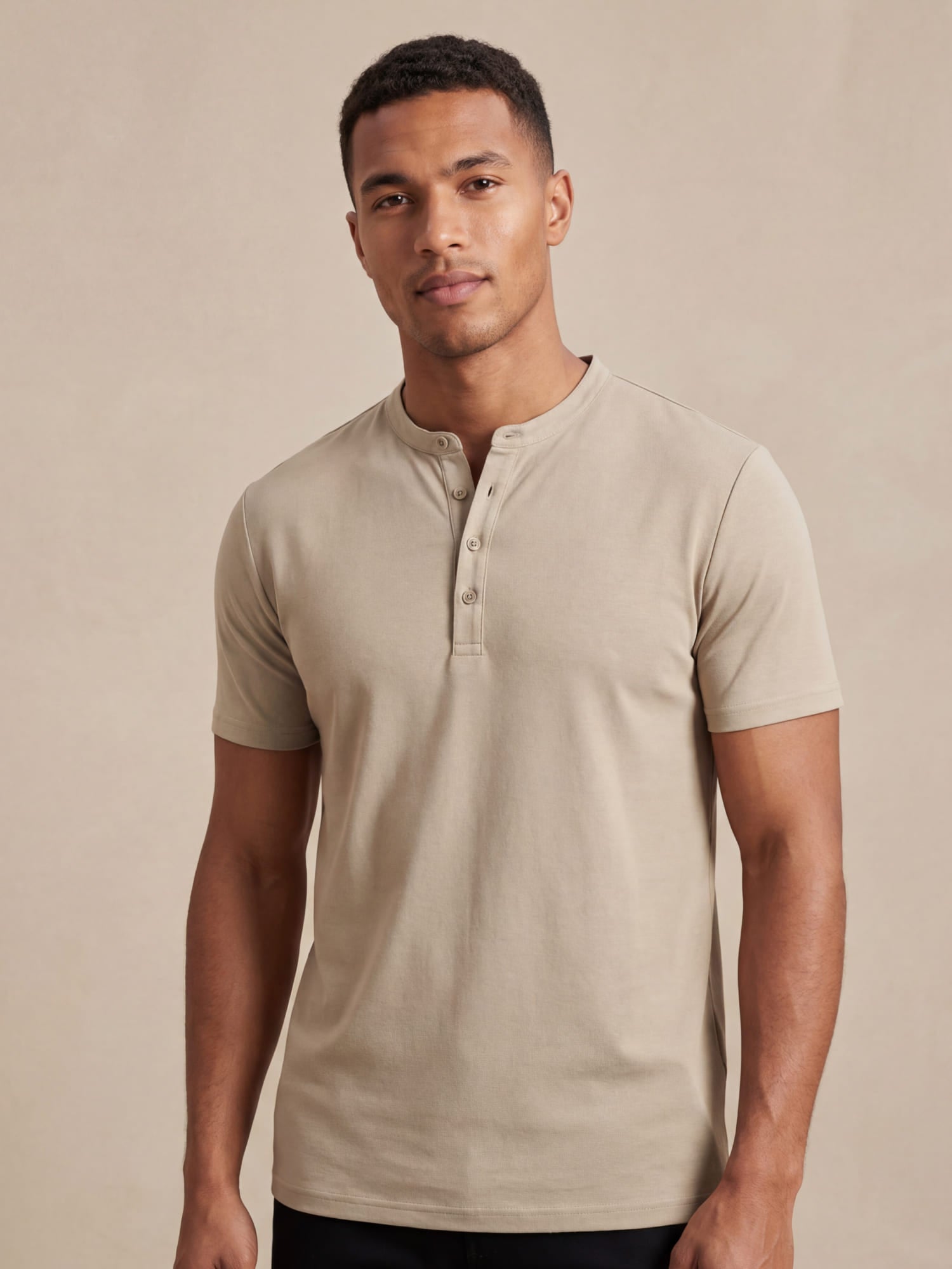 Milan | Poloshirt heren met opstaande kraag - Kaki