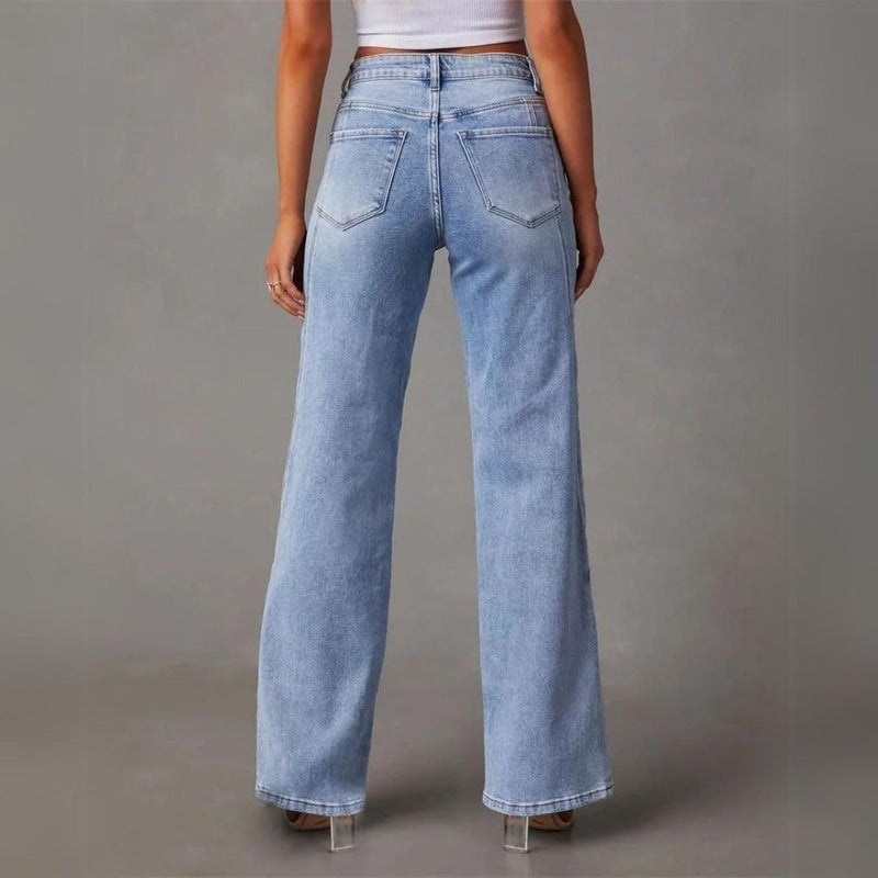 Milou | Wijde jeans voor dames met hoge taille - view 2