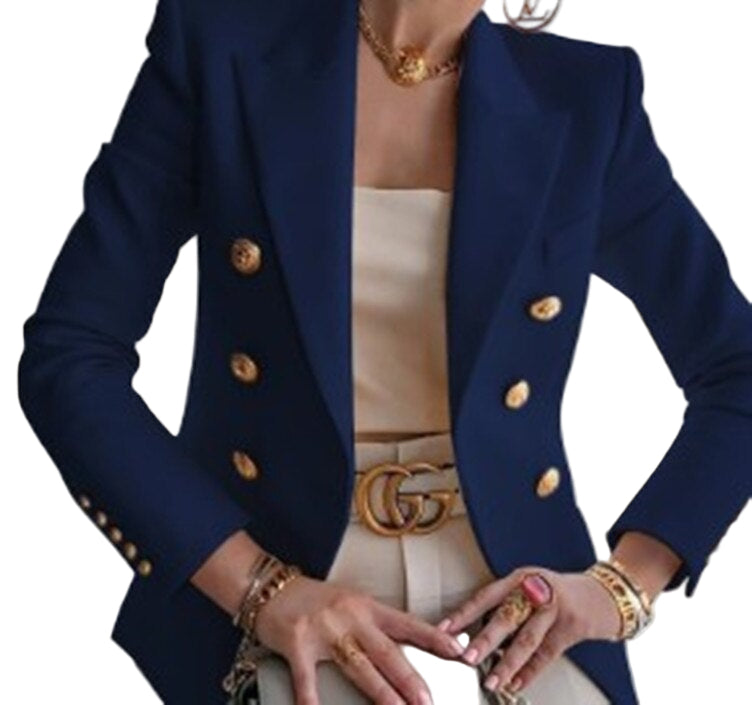 Lange getailleerde blazer met stijlvolle knopen - Elegante damesjas in jasstijl