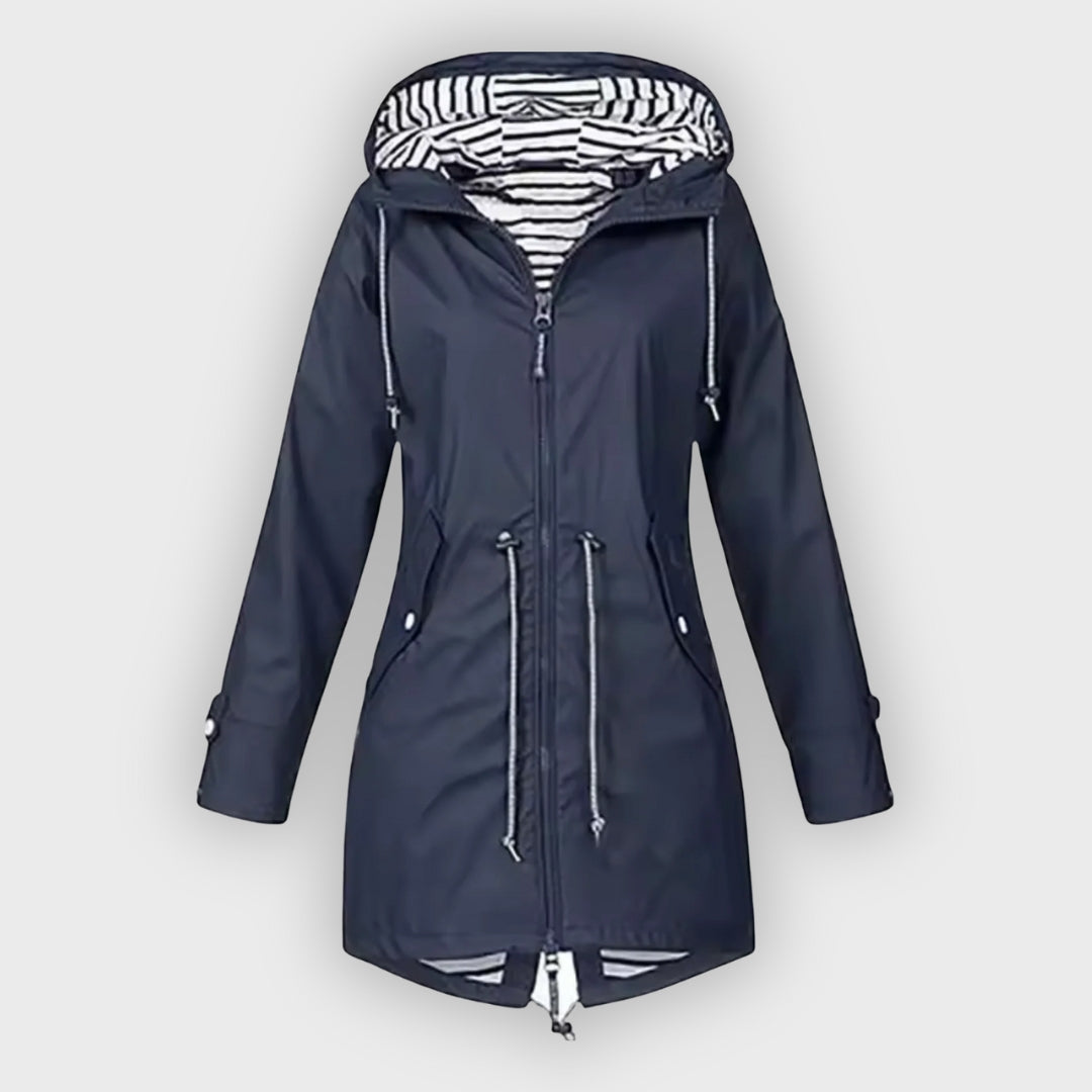 Nadia | Regenjas dames met capuchon - Marineblauw