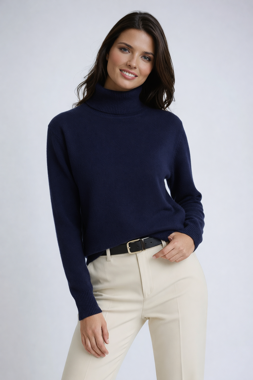 Navando - Pull col roulé femme | Tricoté & col haut