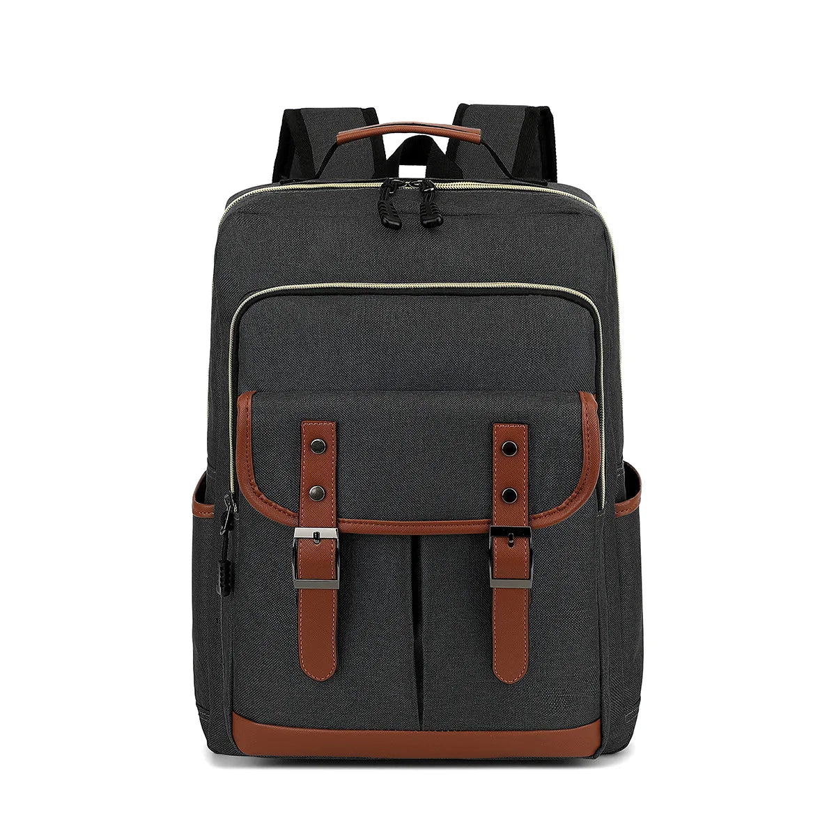 Niels | Canvas laptoprugzak voor reizen en werk - Donkergrijs