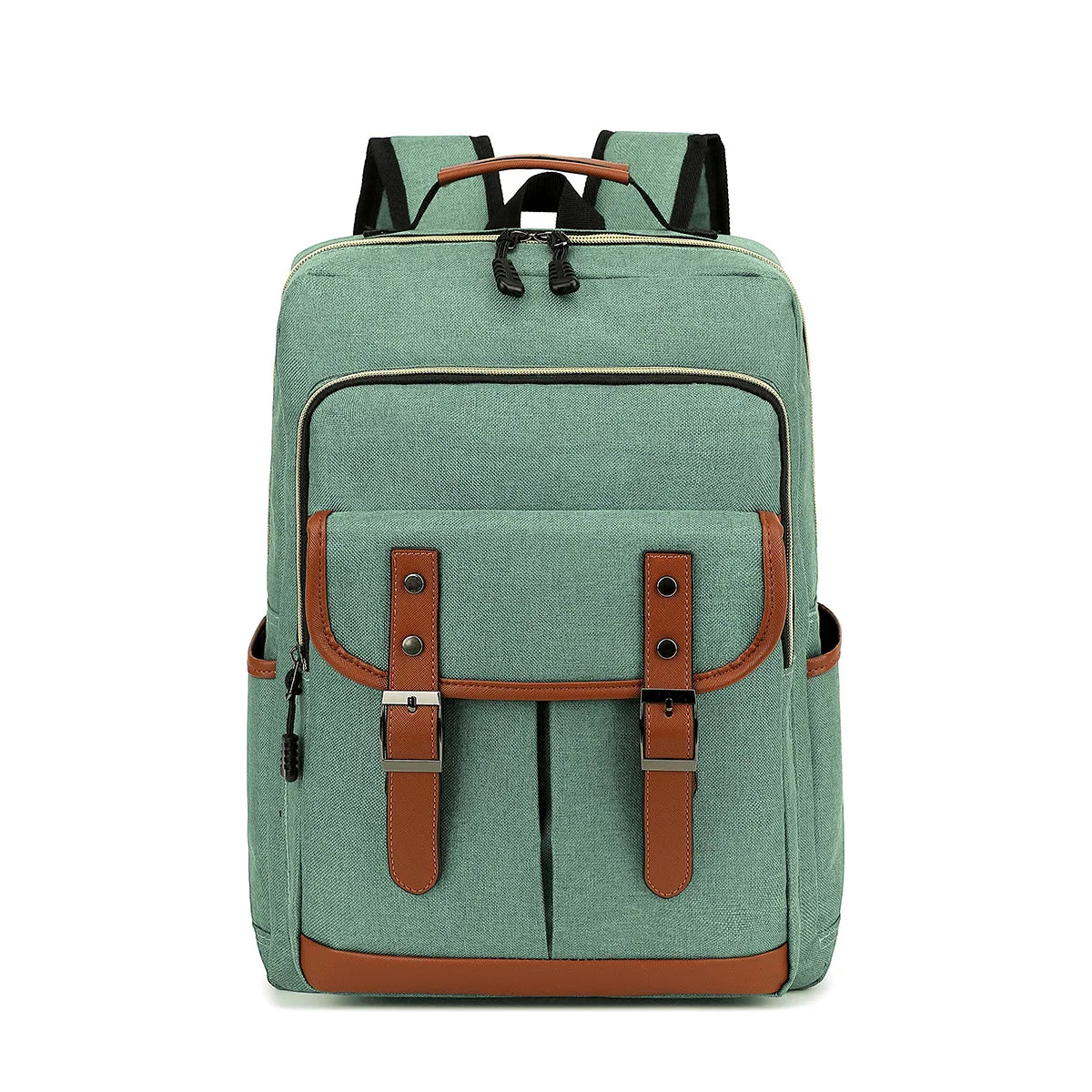Niels | Canvas laptoprugzak voor reizen en werk - Lichtgroen