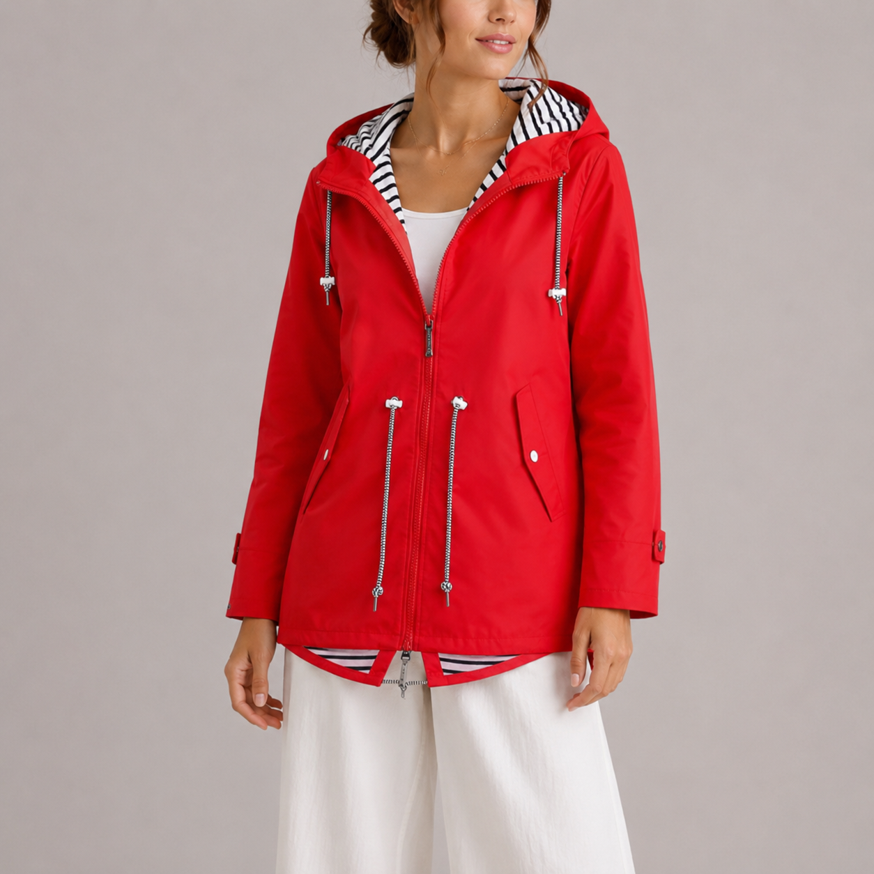 Nienke | Regenjas voor dames met capuchon - Rood