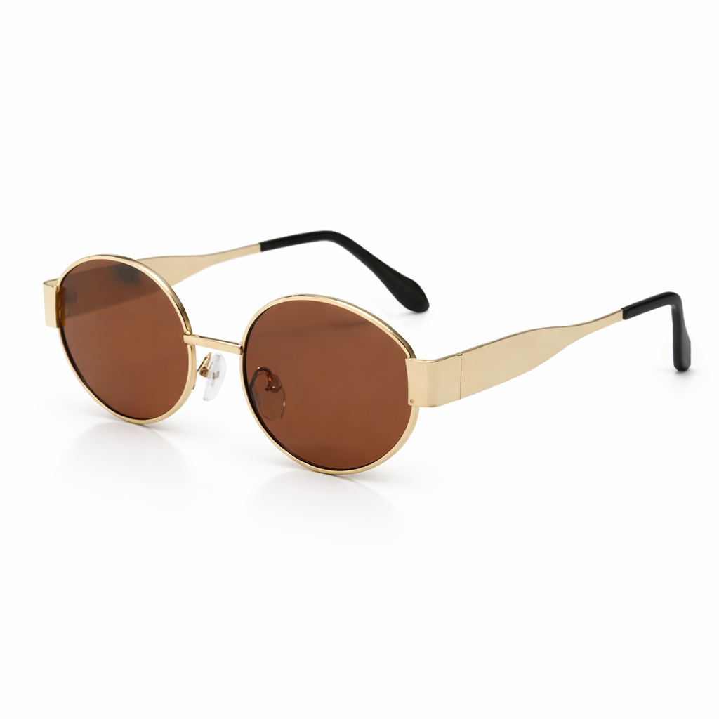 Noor | Ovale retro zonnebril voor dames - Bruin