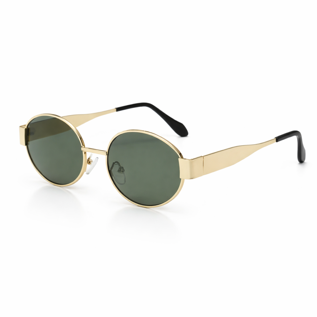 Noor | Ovale retro zonnebril voor dames - Groen
