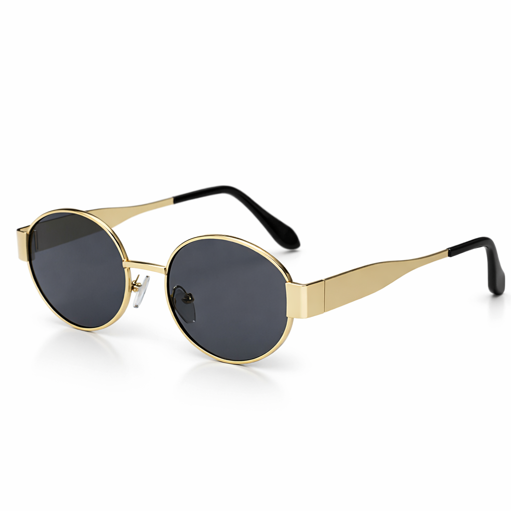 Noor | Ovale retro zonnebril voor dames - Zwart