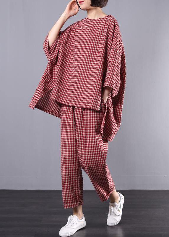 Nora | Tweedelige set dames met blouse en broek - rood/Verzending binnen 24 uur
