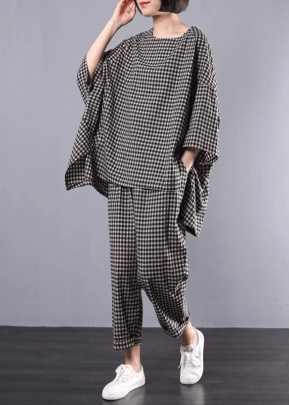 Nora | Tweedelige set dames met blouse en broek - zwart/Verzending binnen 24 uur