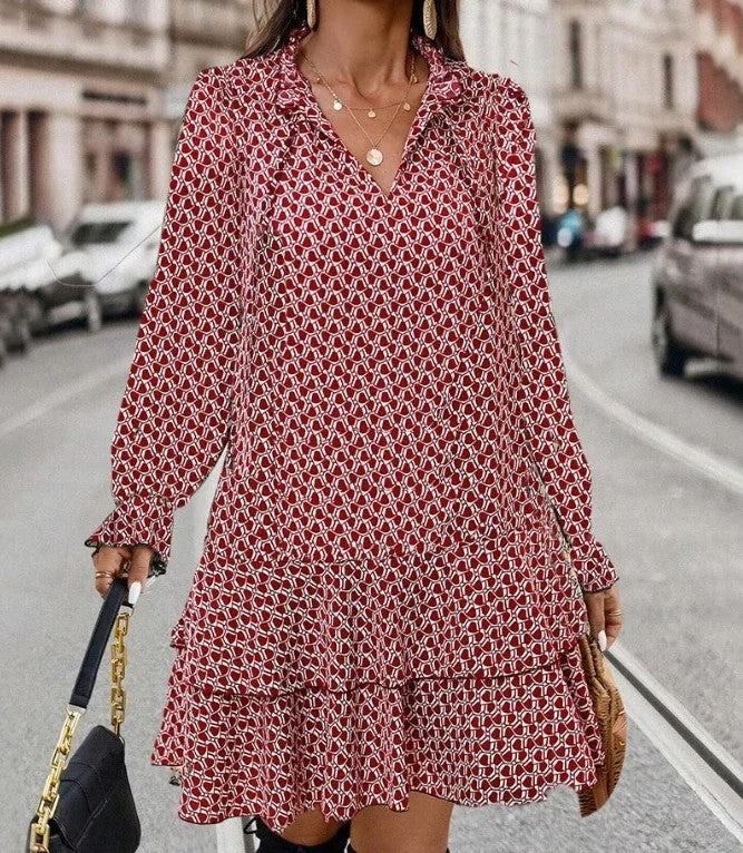 Lisa - Trendy Jurk Met Patroon