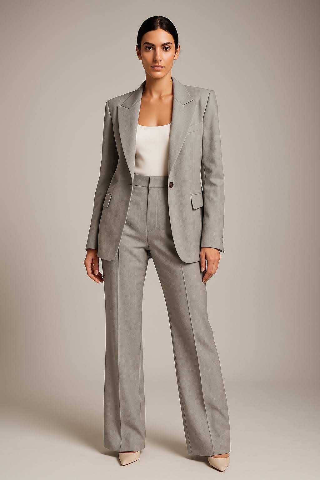 Nynke | Broekpak dames 2-delig met blazer en pantalon - Grijs