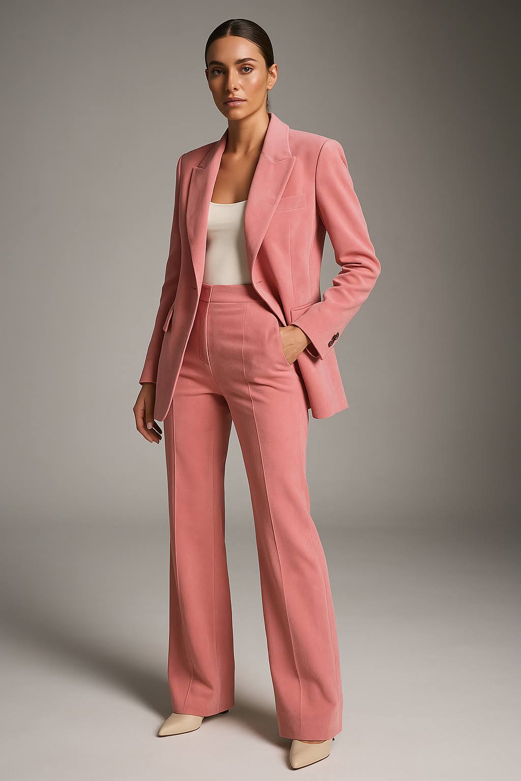 Nynke | Broekpak dames 2-delig met blazer en pantalon - Roze