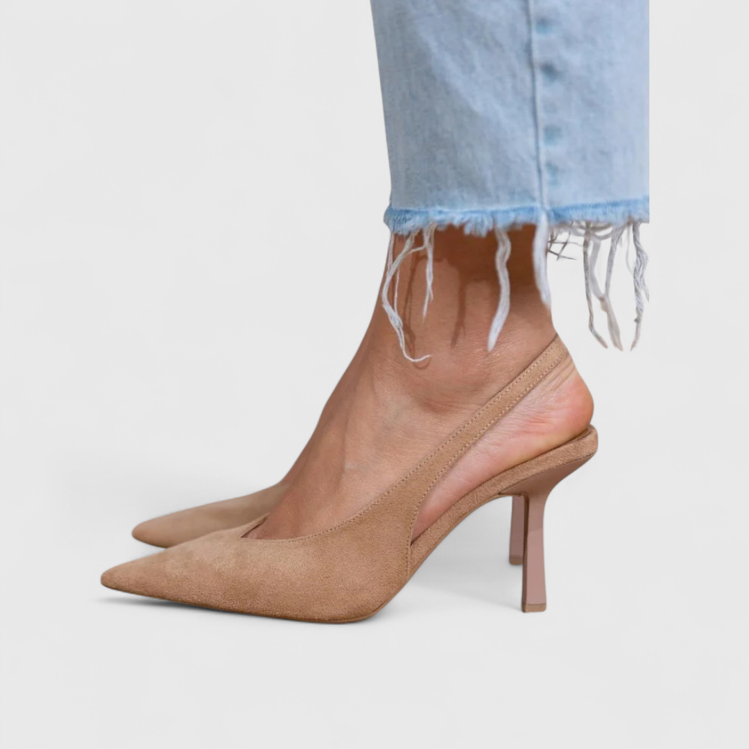 Olivia | Slingback pumps met puntneus voor dames - Beige