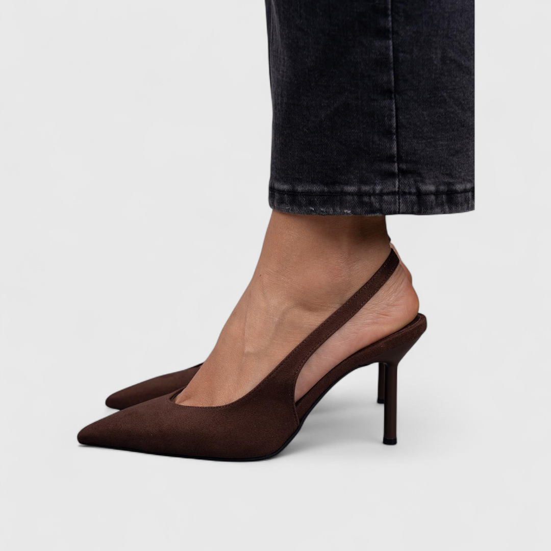 Olivia | Slingback pumps met puntneus voor dames - Bruin