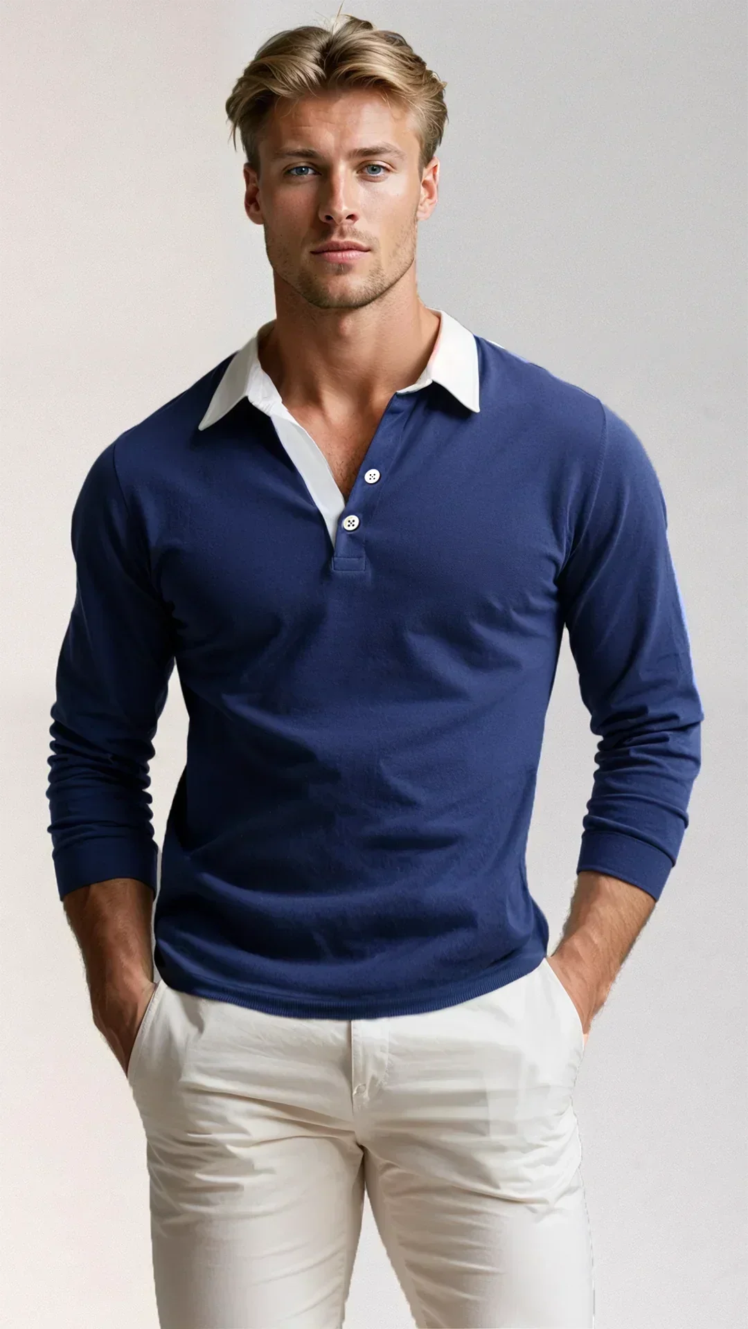 Olivier | Poloshirt met lange mouwen voor heren - view 6