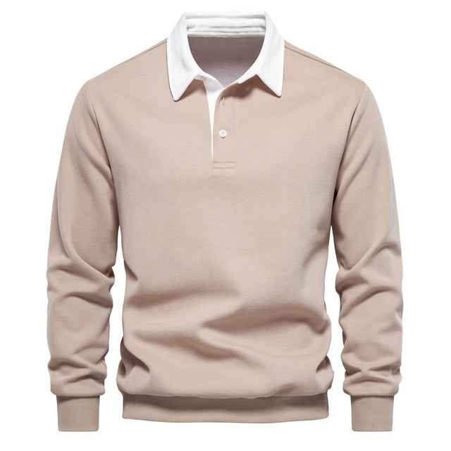 Olivier | Poloshirt met lange mouwen voor heren - Beige