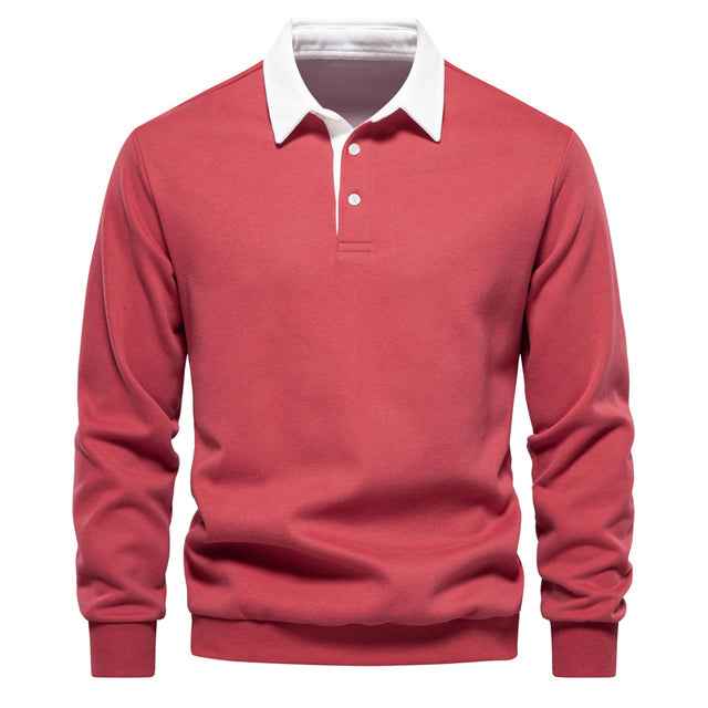 Olivier | Poloshirt met lange mouwen voor heren - Rood