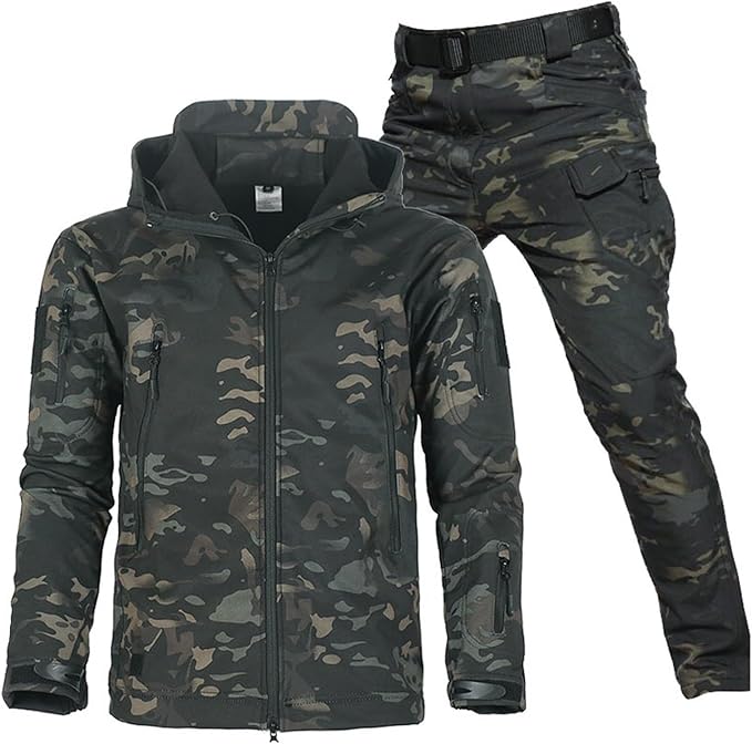 Otto | Outdoor set voor heren met capuchon - Donkere camouflage