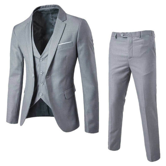 Peer | Driedelig pak voor heren met slim fit - Donkergrijs